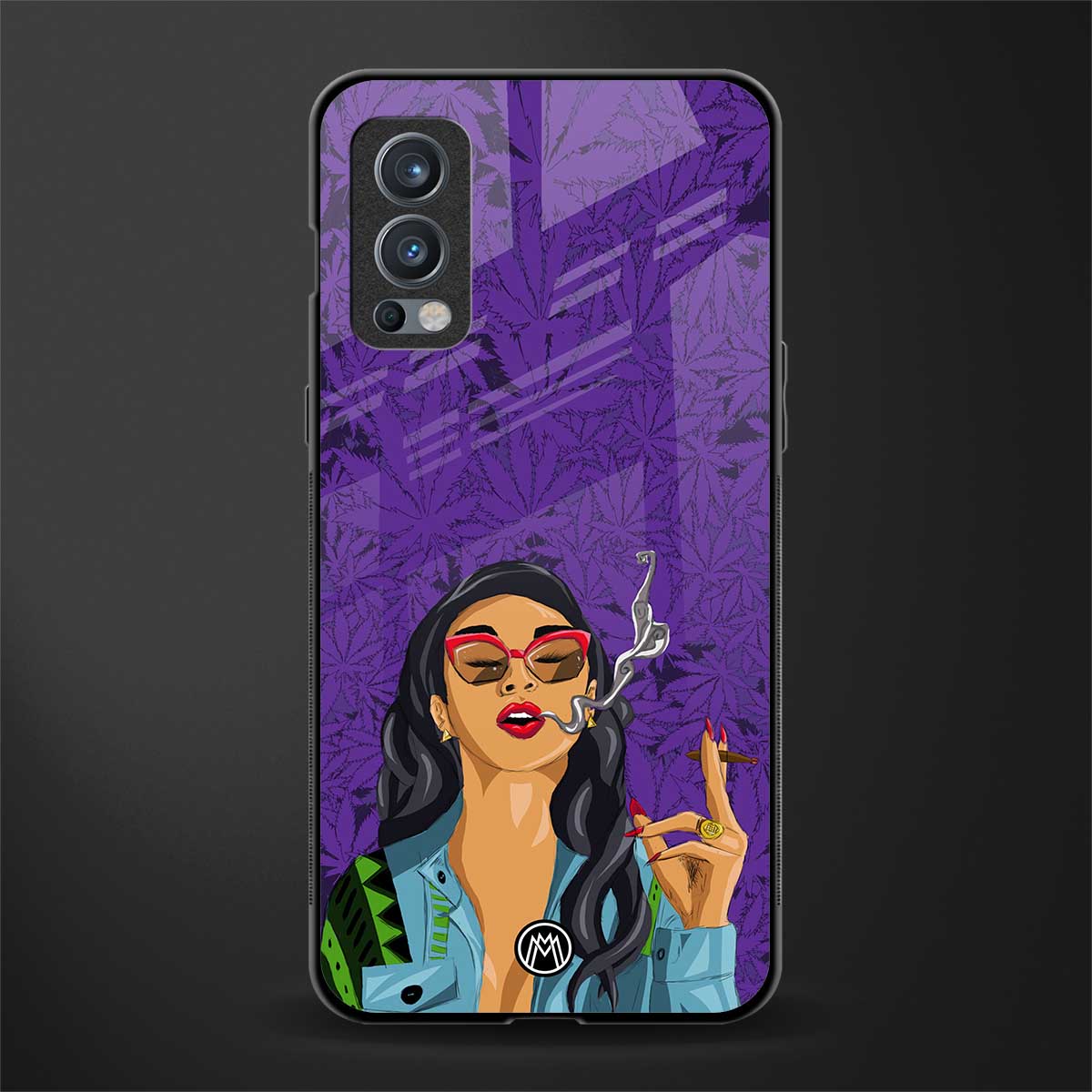 purple smoke glass case for oneplus nord 2 5g image