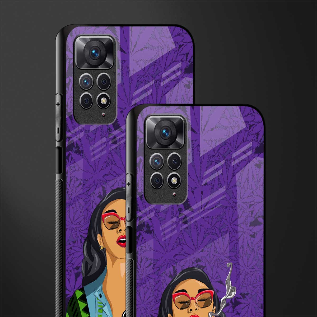 purple smoke glass case for redmi note 11 image-2
