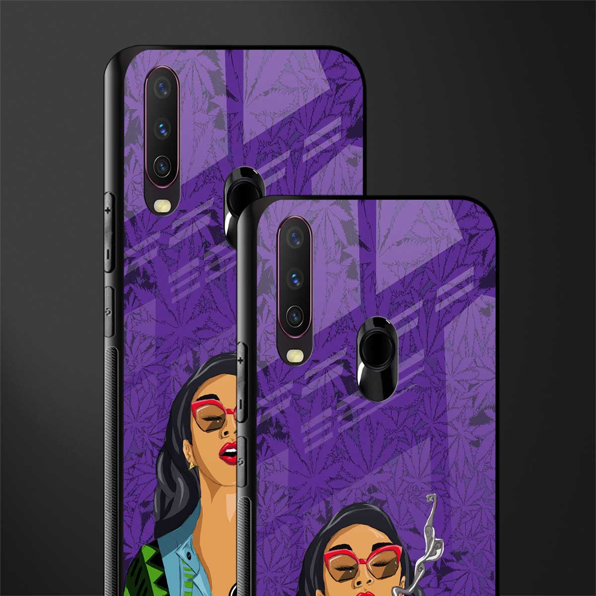 purple smoke glass case for vivo y17 image-2