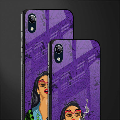 purple smoke glass case for vivo y1s without fingerprint image-2