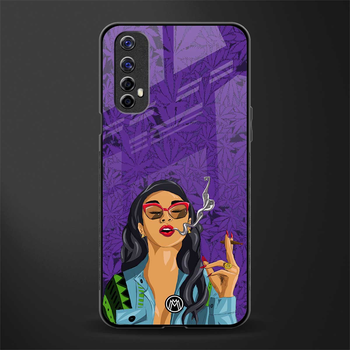 purple smoke glass case for realme 7 image