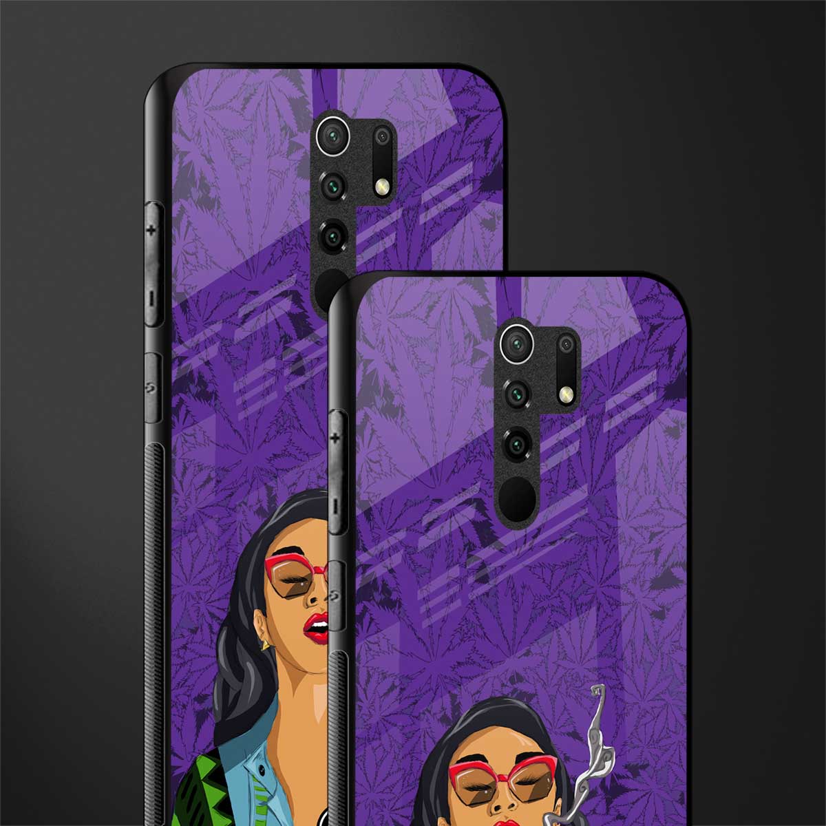 purple smoke glass case for redmi 9 prime image-2