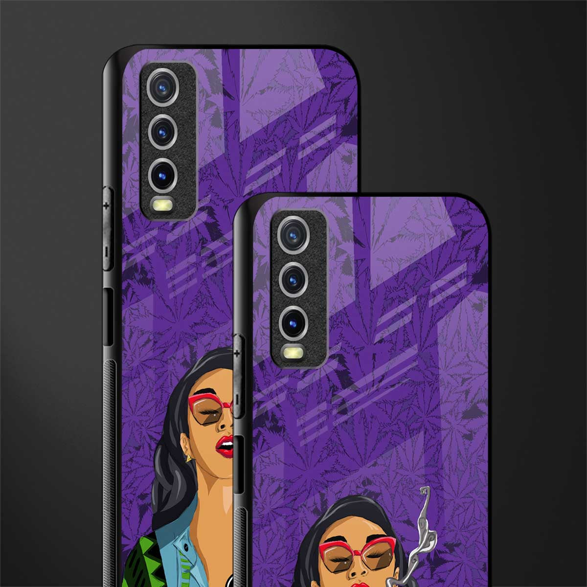 purple smoke glass case for vivo y20i vivo y20t image-2