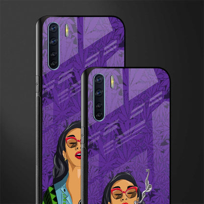 purple smoke glass case for oppo f15 image-2