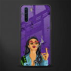 purple smoke glass case for oppo f15 image