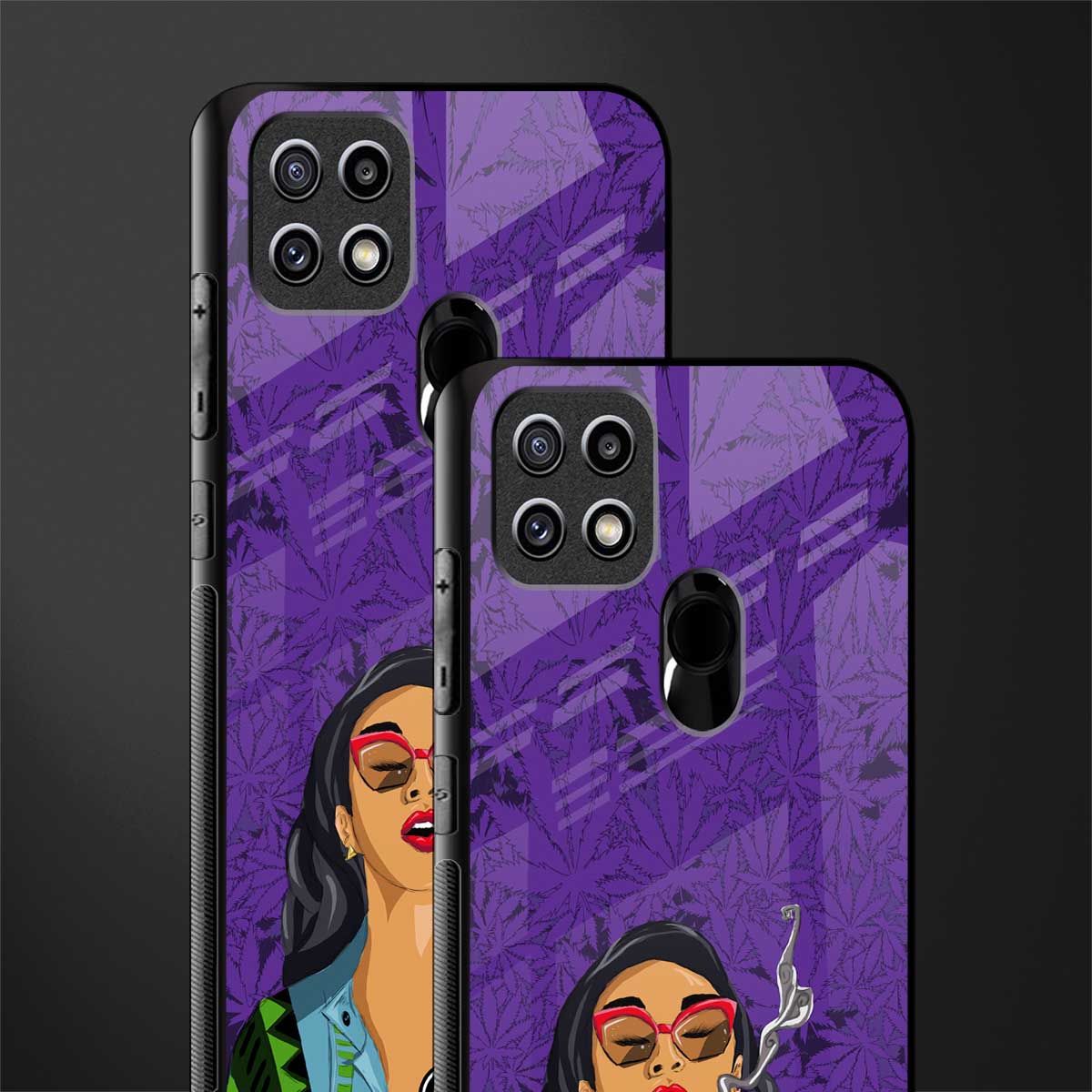 purple smoke glass case for oppo a15s image-2