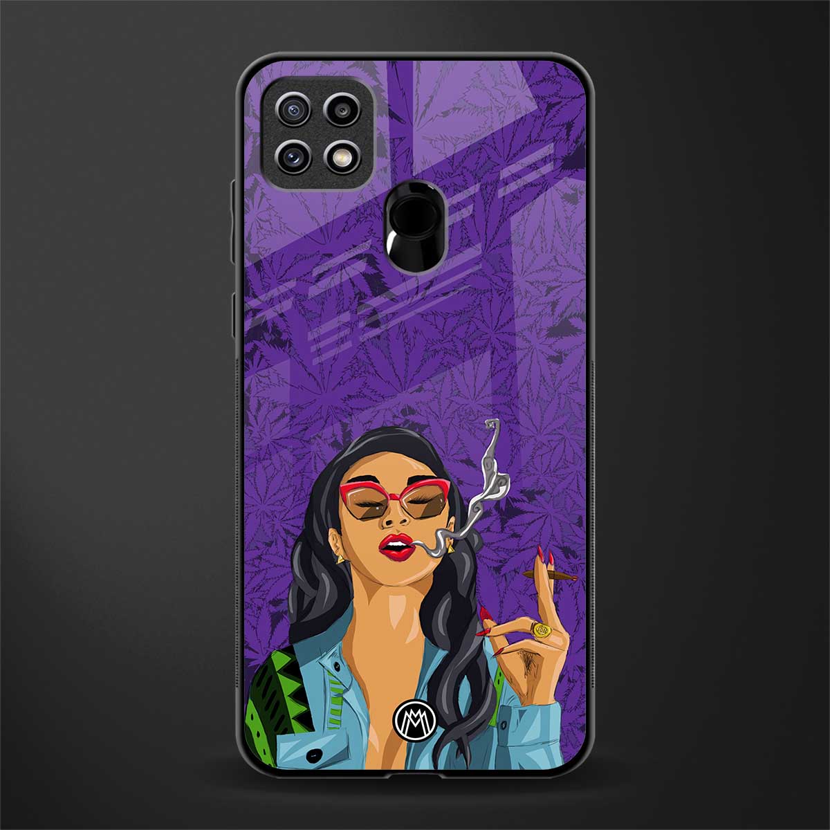 purple smoke glass case for oppo a15 image