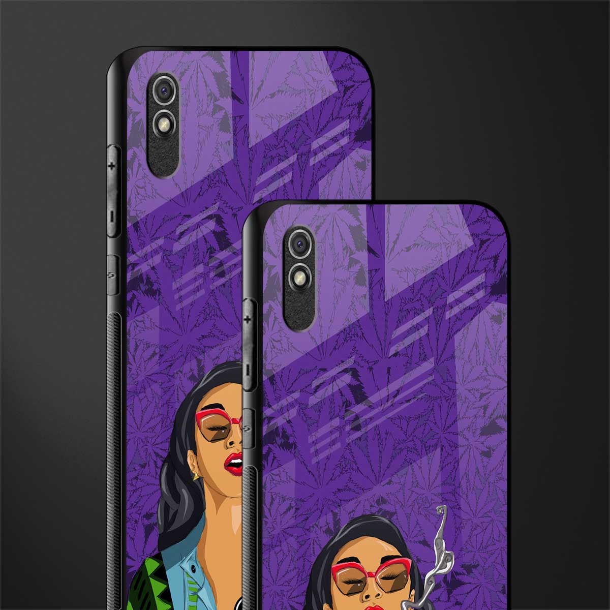purple smoke glass case for redmi 9i image-2