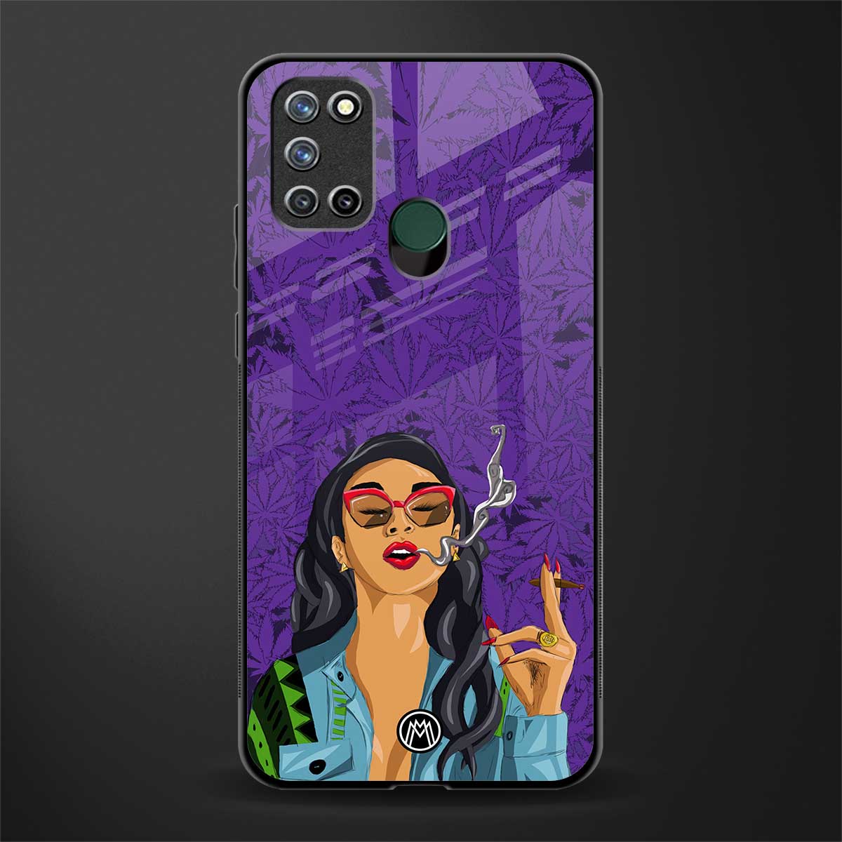 purple smoke glass case for realme 7i image
