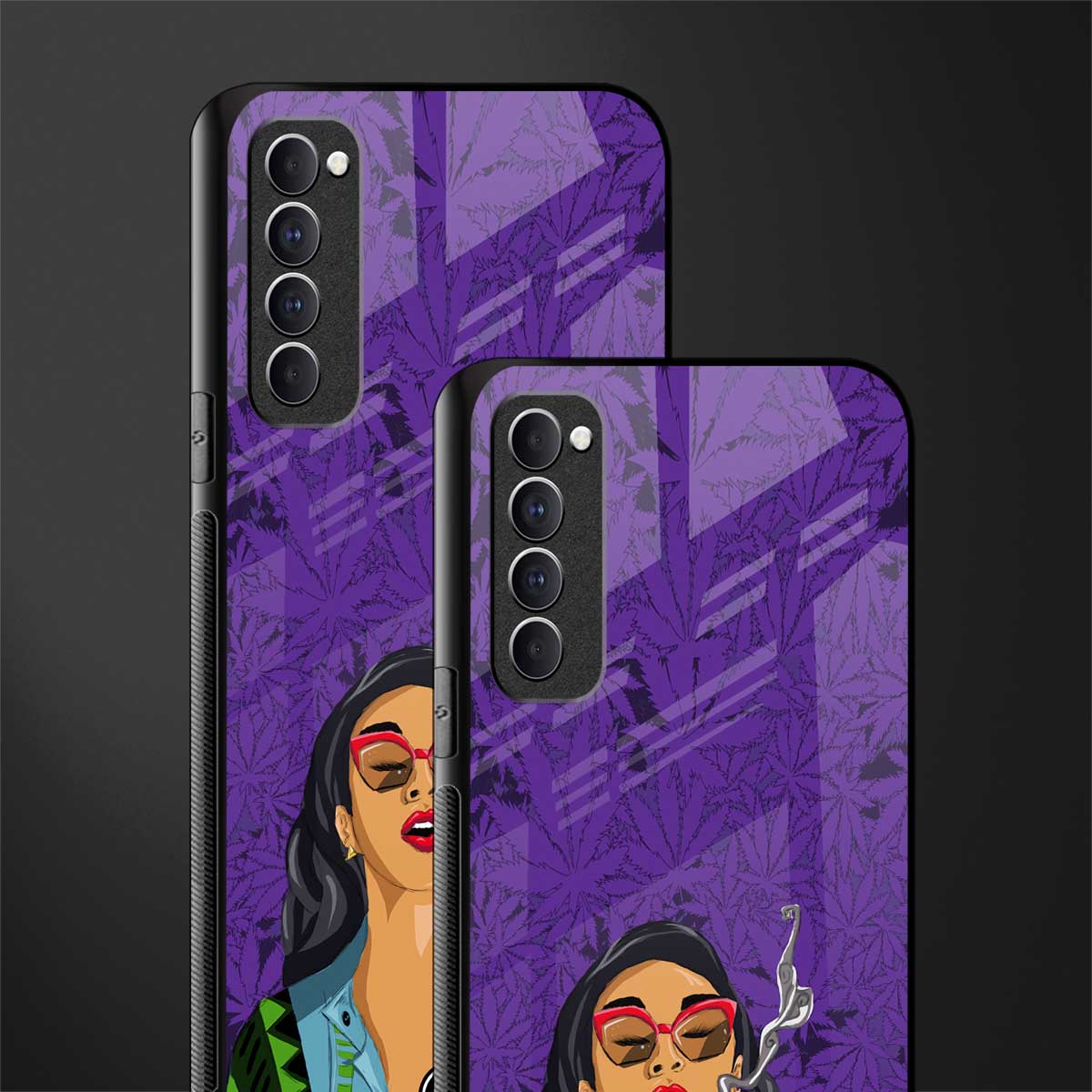 purple smoke glass case for oppo reno 4 pro image-2