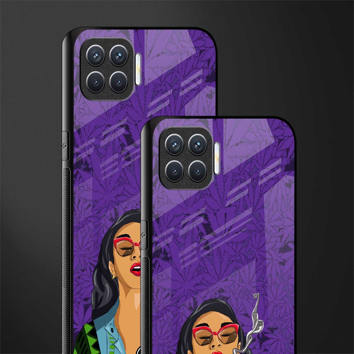 purple smoke glass case for oppo f17 image-2