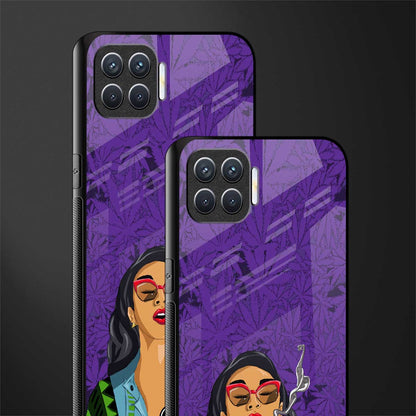purple smoke glass case for oppo f17 pro image-2