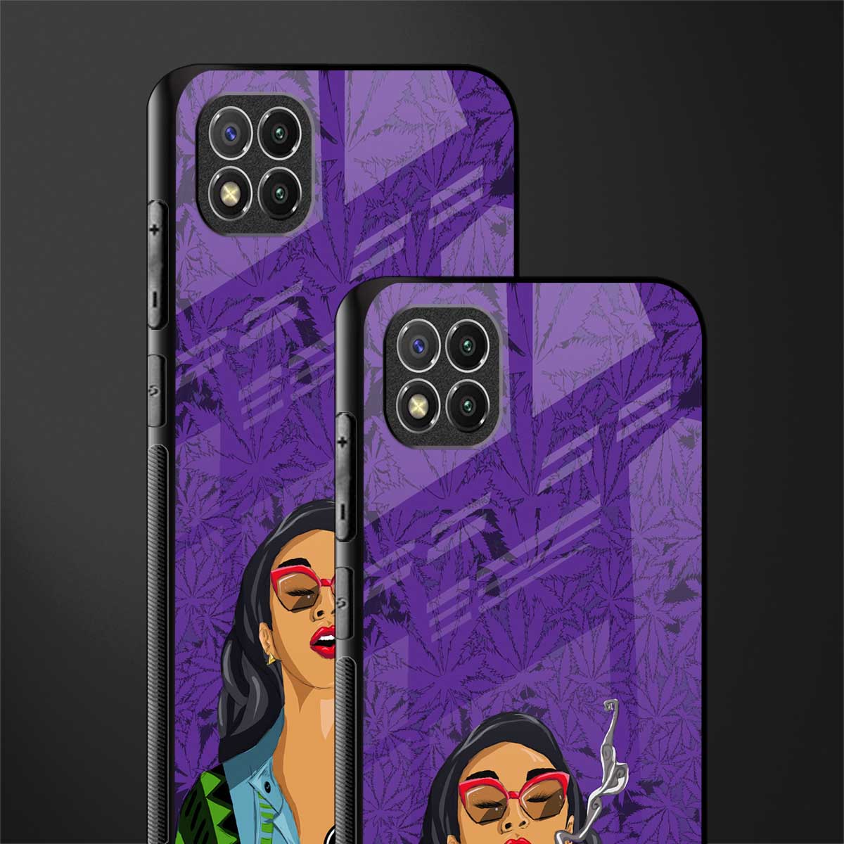 purple smoke glass case for poco c3 image-2