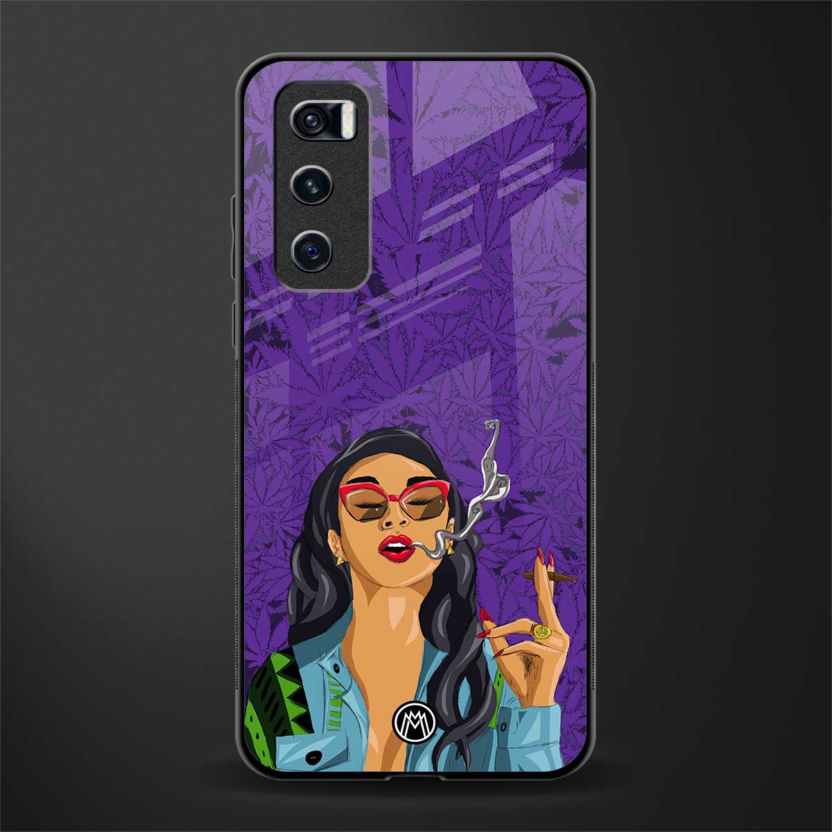 purple smoke glass case for vivo v20 se image