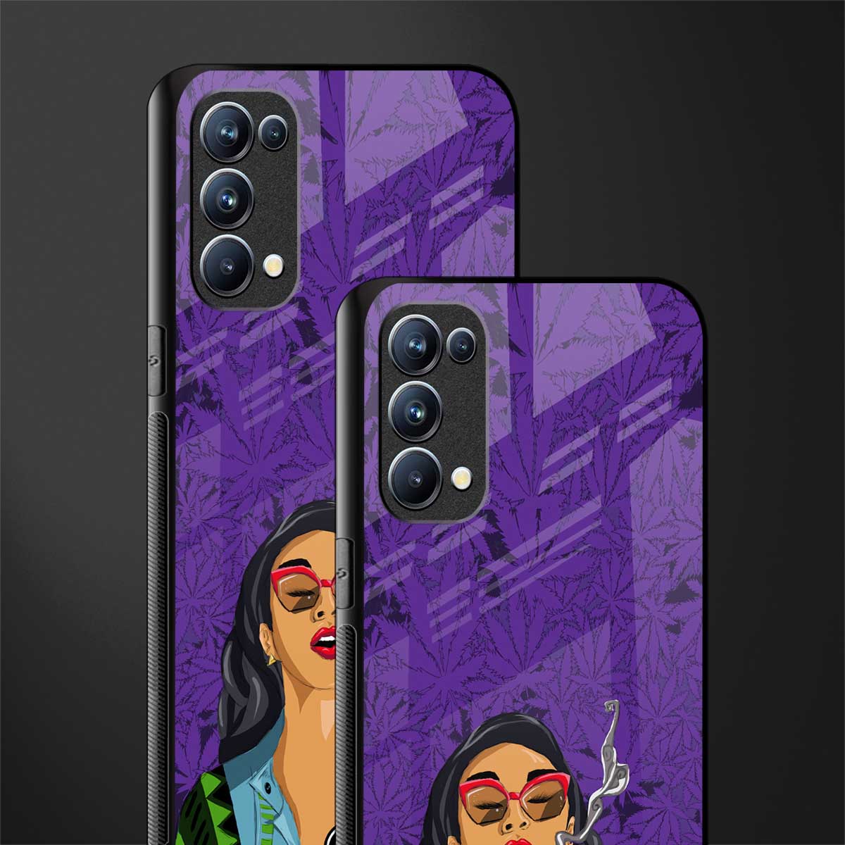 purple smoke glass case for oppo reno 5 pro image-2