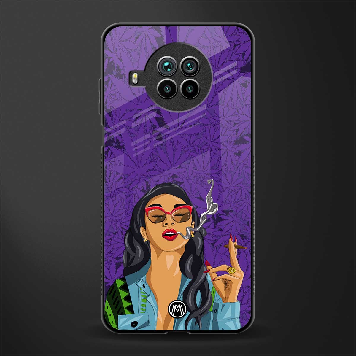 purple smoke glass case for mi 10i image