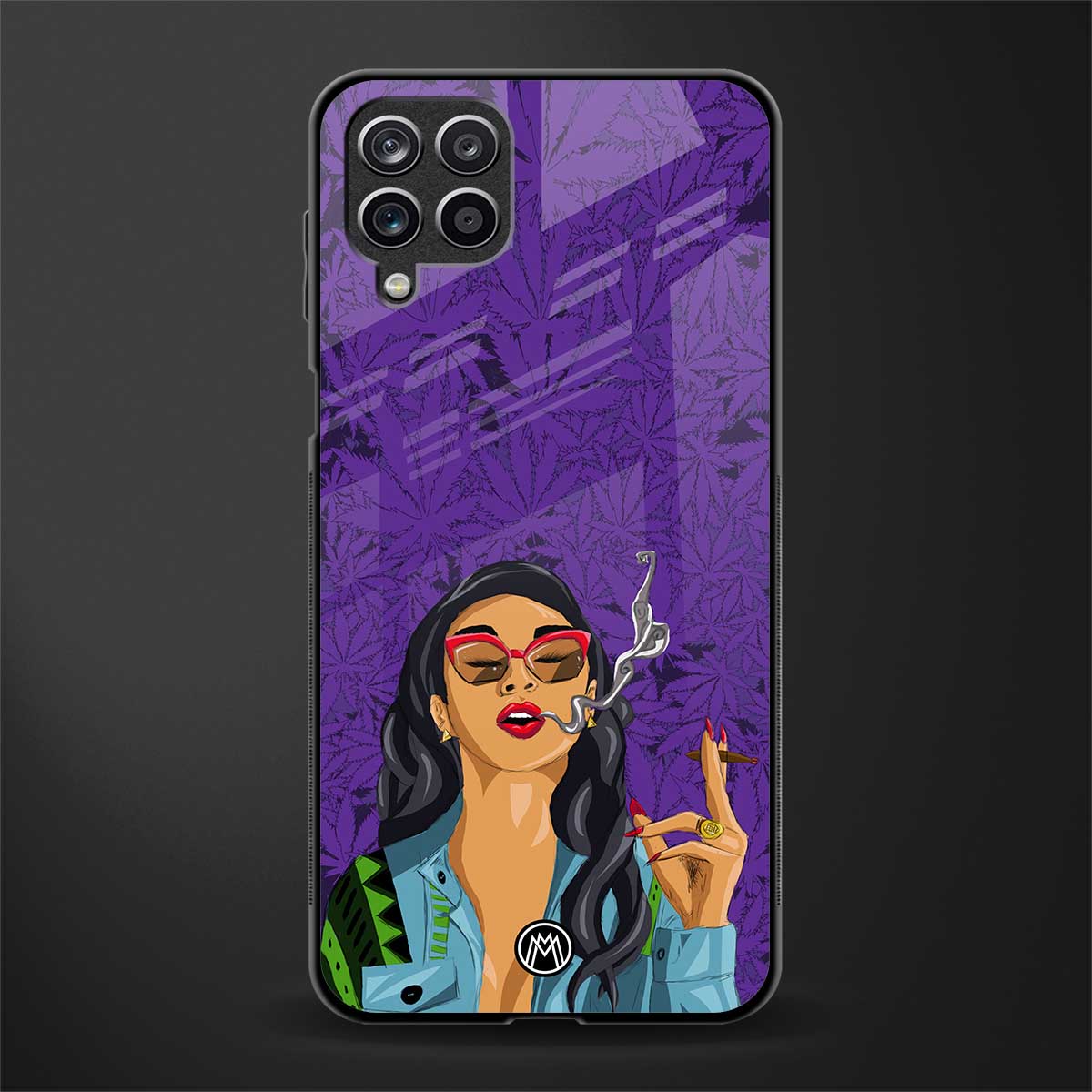 purple smoke glass case for samsung galaxy a12 image
