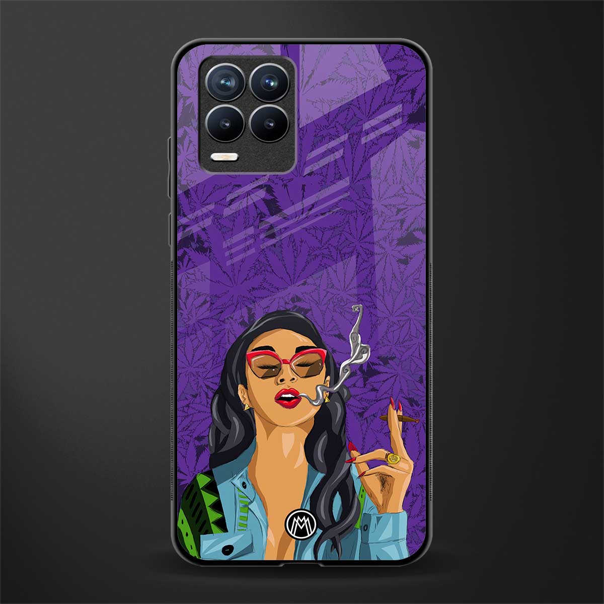 purple smoke glass case for realme 8 pro image