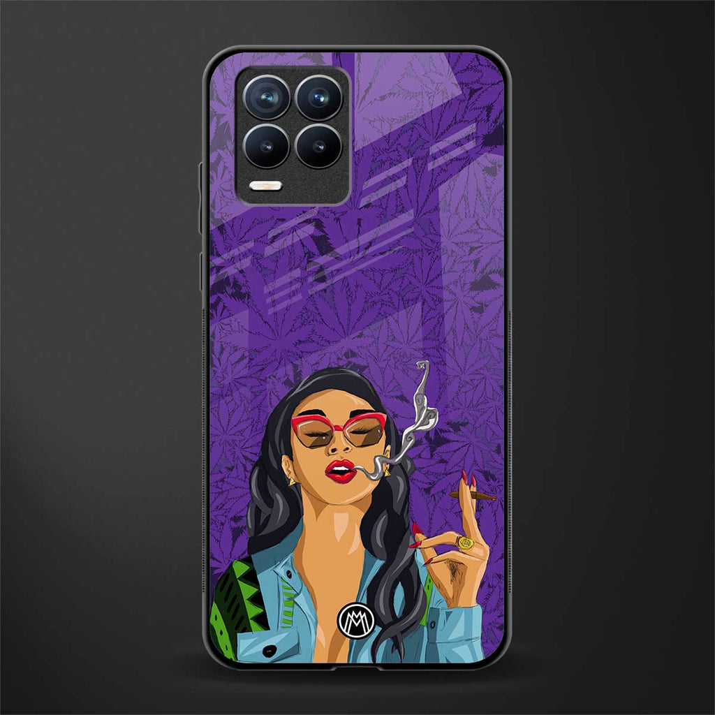 purple smoke glass case for realme 8 4g image