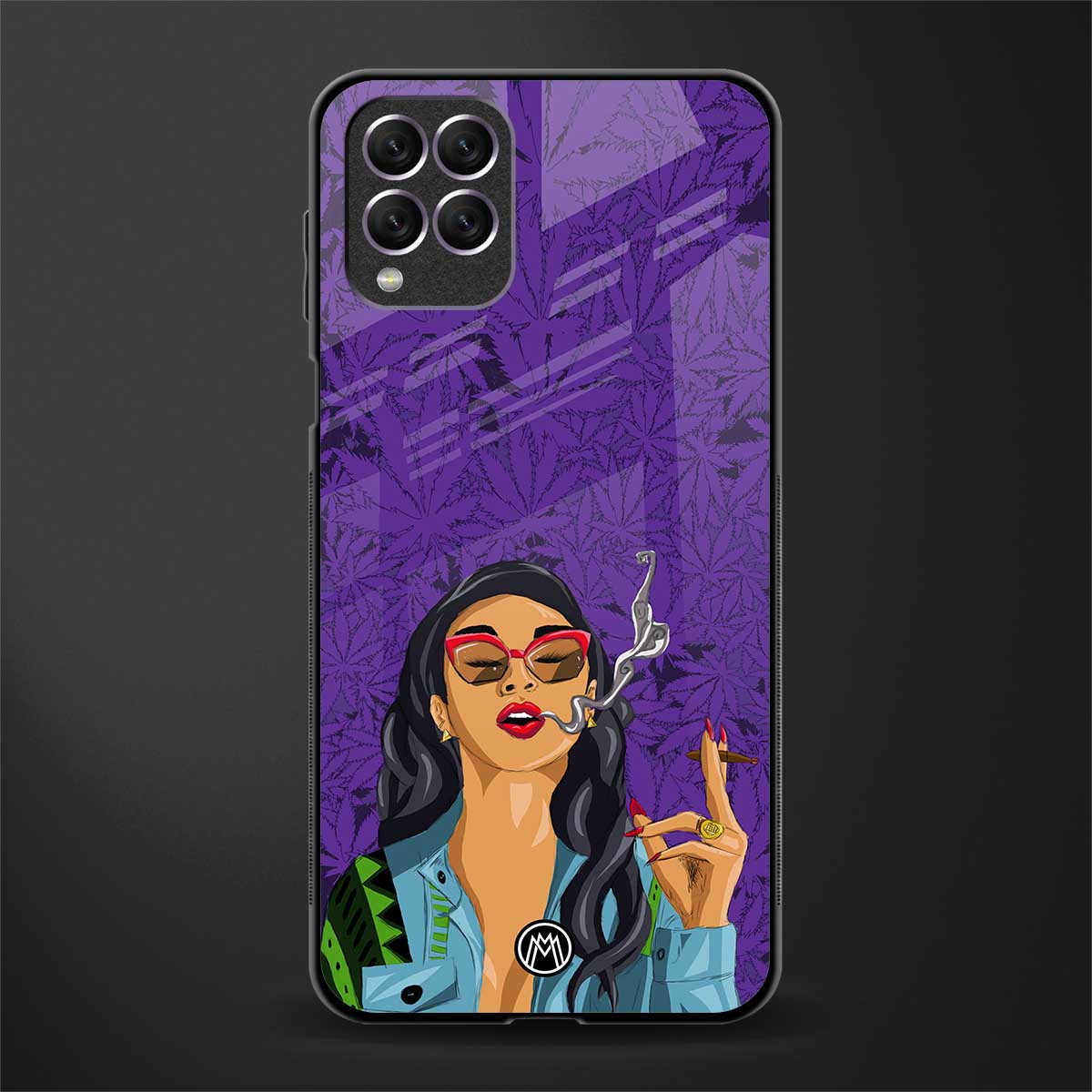 purple smoke glass case for samsung galaxy f62 image