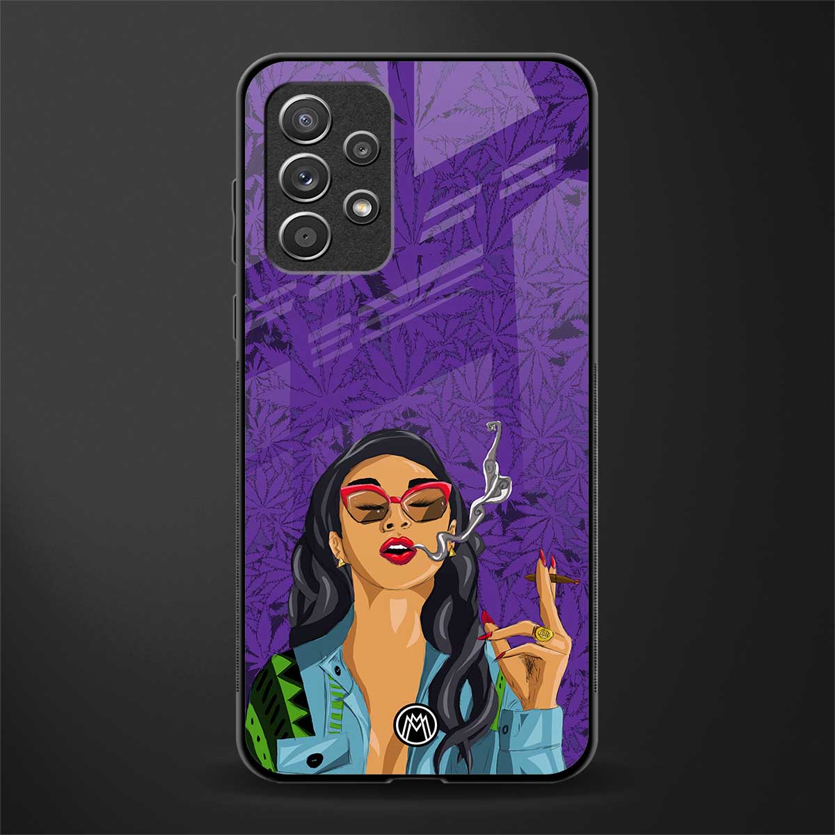 purple smoke glass case for samsung galaxy a52 image