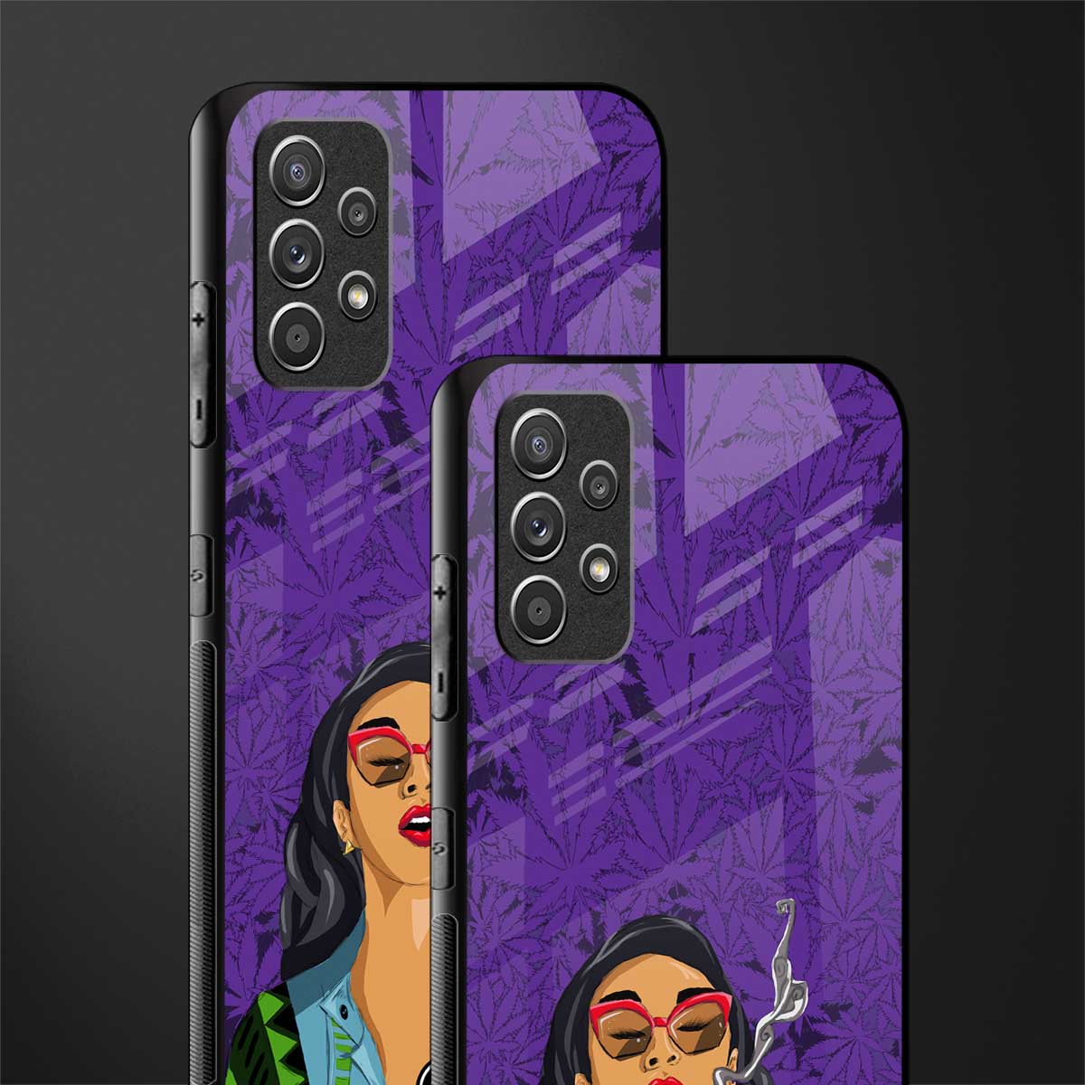 purple smoke glass case for samsung galaxy a32 4g image-2