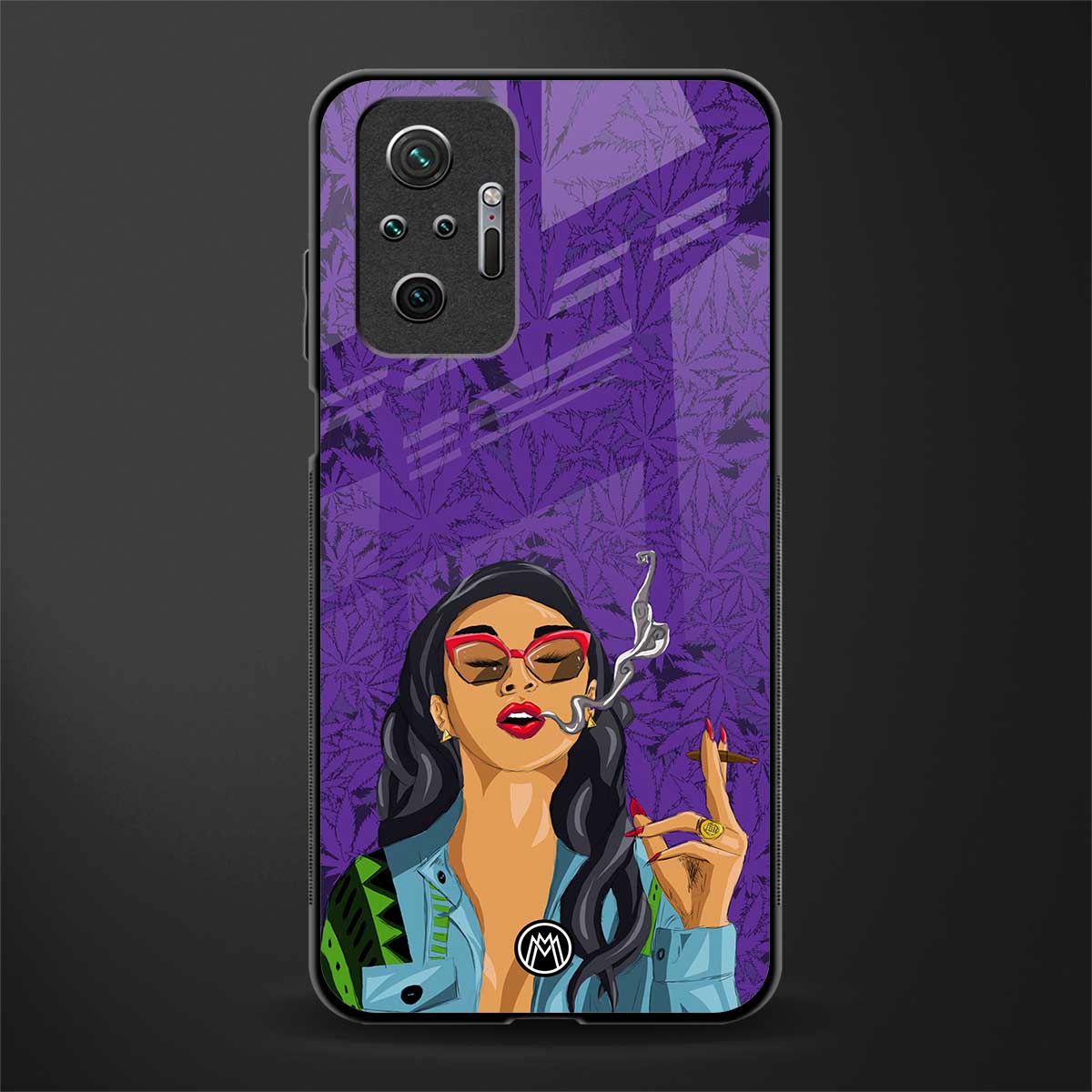 purple smoke glass case for redmi note 10 pro image