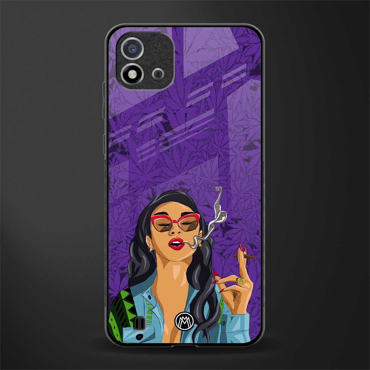 purple smoke glass case for realme c20 image