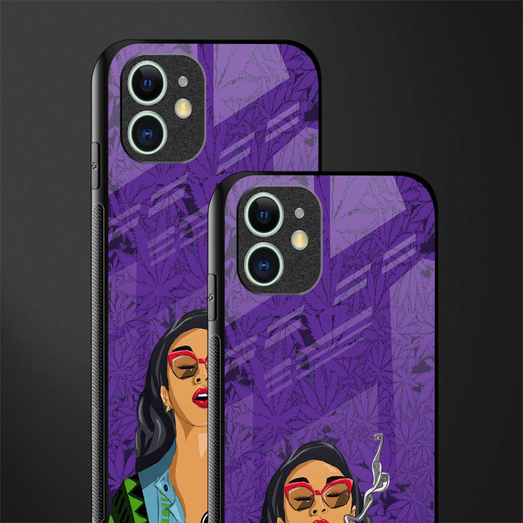 purple smoke glass case for iphone 12 mini image-2