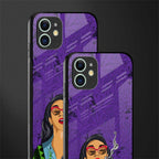 purple smoke glass case for iphone 12 mini image-2