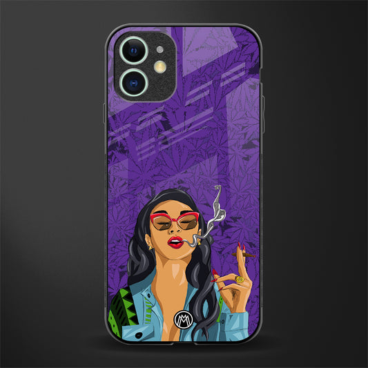 purple smoke glass case for iphone 12 mini image