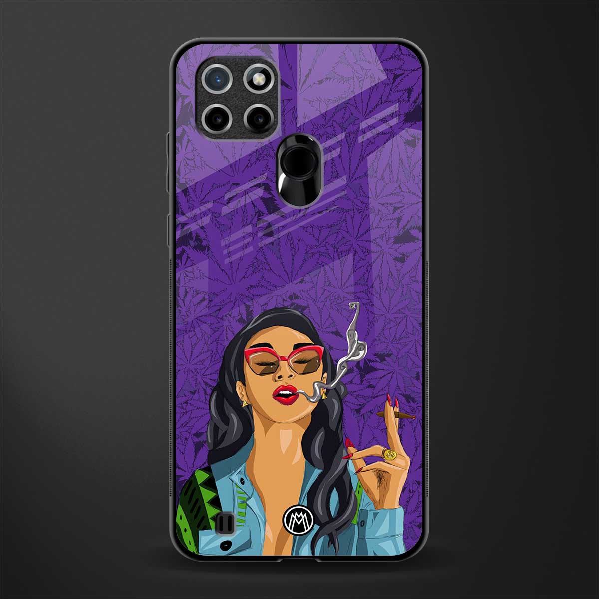 purple smoke glass case for realme c21 image