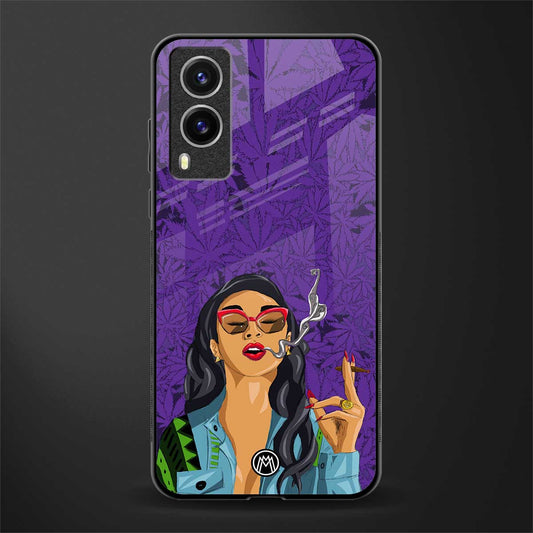purple smoke glass case for vivo v21e 5g image