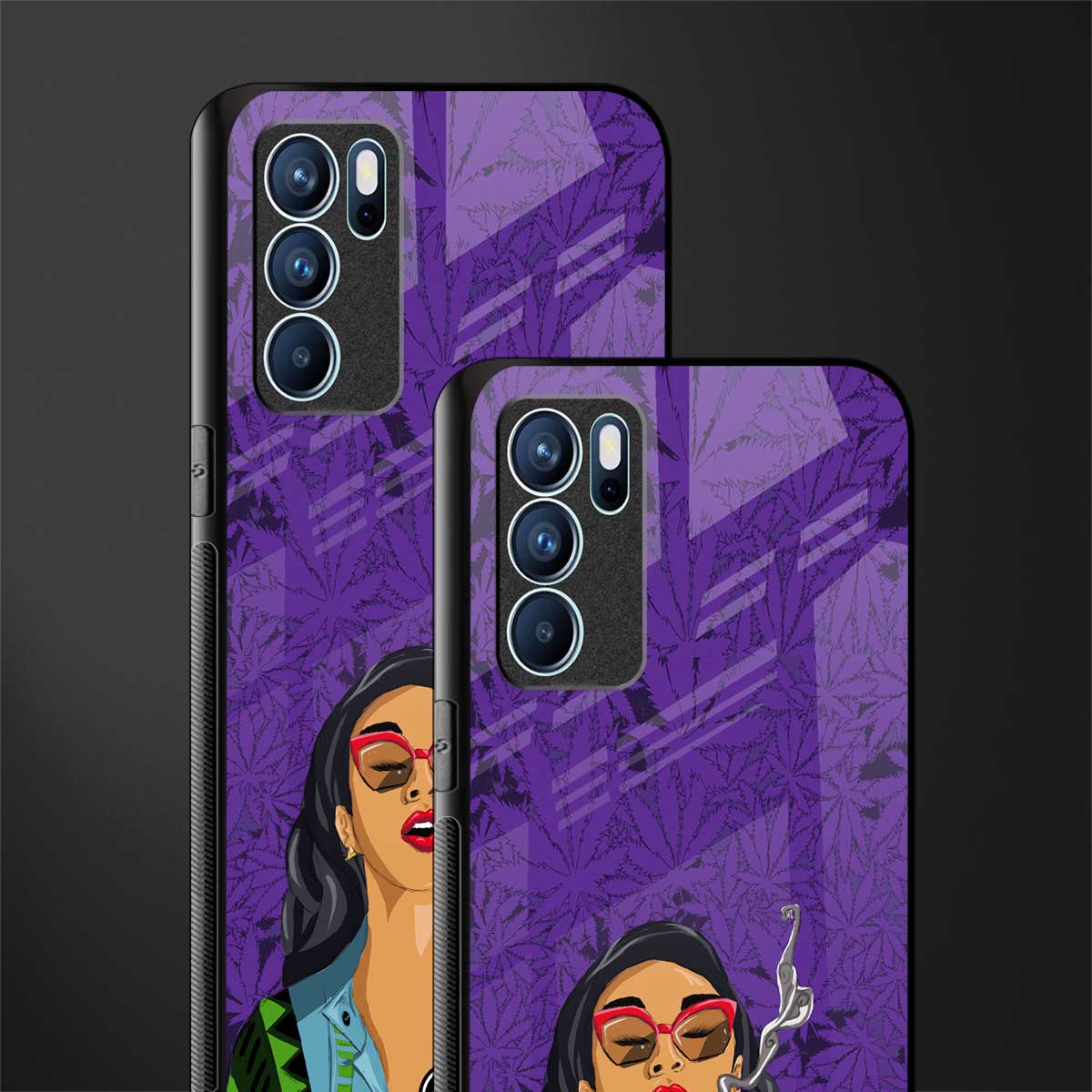 purple smoke glass case for oppo reno6 5g image-2