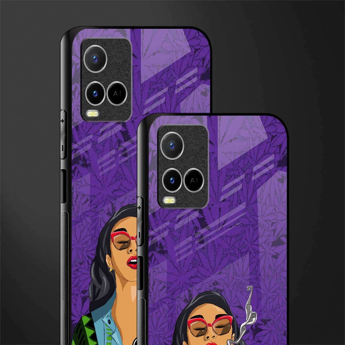 purple smoke glass case for vivo y21a image-2