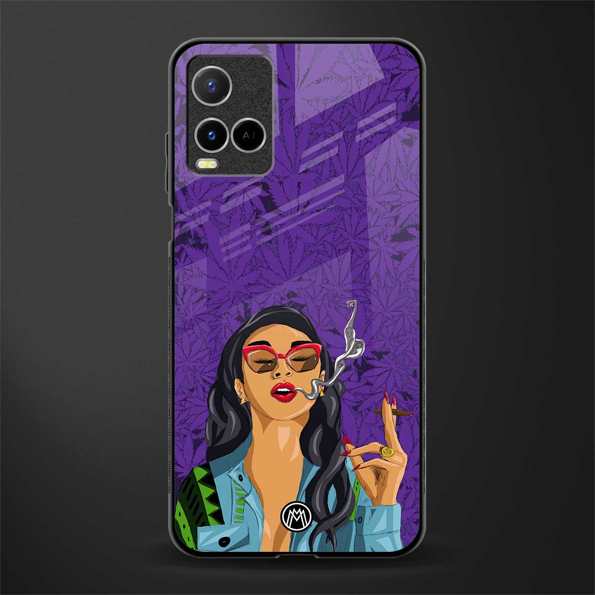 purple smoke glass case for vivo y21 image