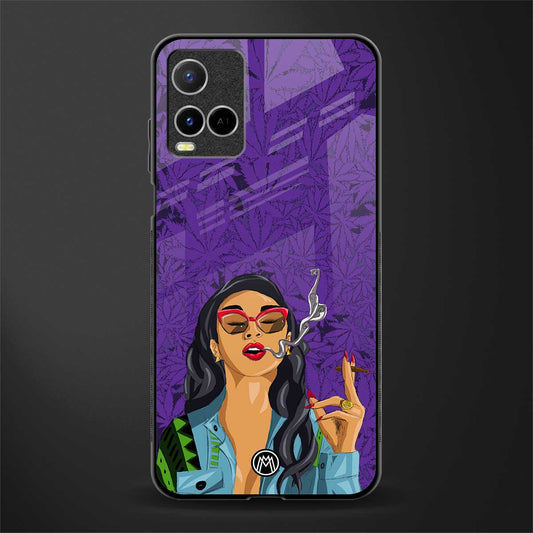 purple smoke glass case for vivo y33s vivo y33t image