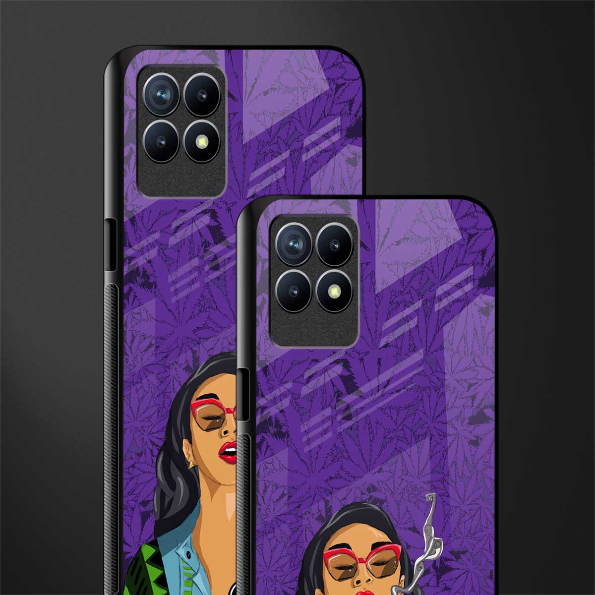 purple smoke glass case for realme 8i image-2