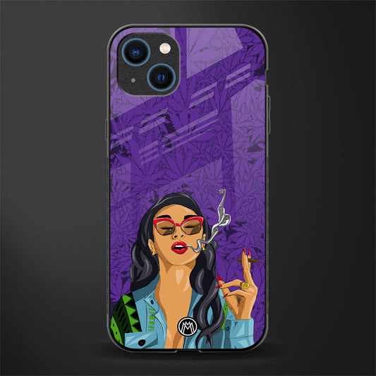 purple smoke glass case for iphone 14 plus image