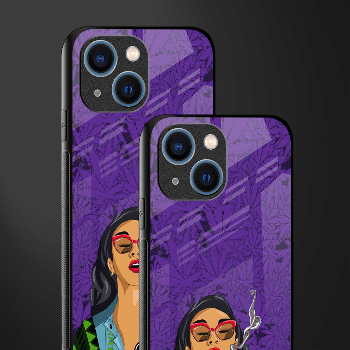 purple smoke glass case for iphone 13 mini image-2