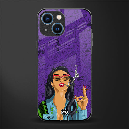 purple smoke glass case for iphone 13 mini image