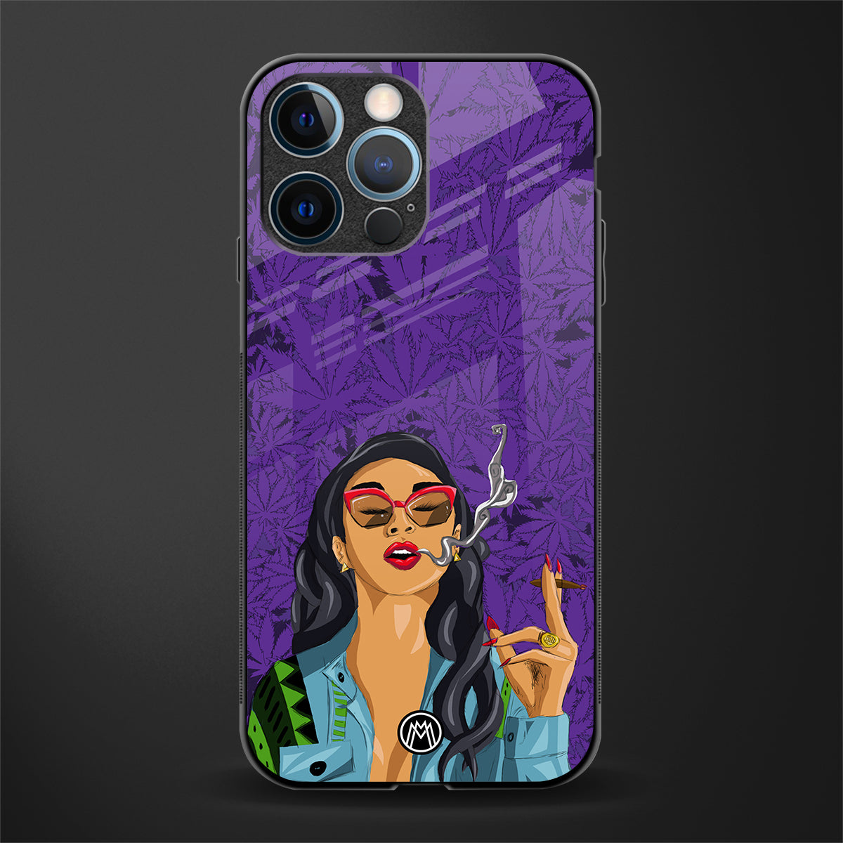 purple smoke glass case for iphone 12 pro image