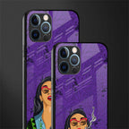 purple smoke glass case for iphone 12 pro max image-2