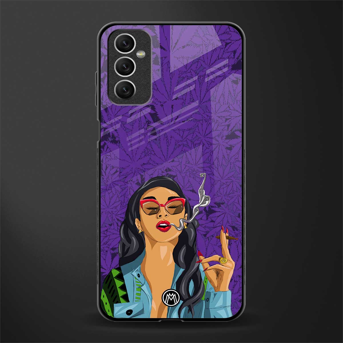 purple smoke glass case for samsung galaxy m52 5g image