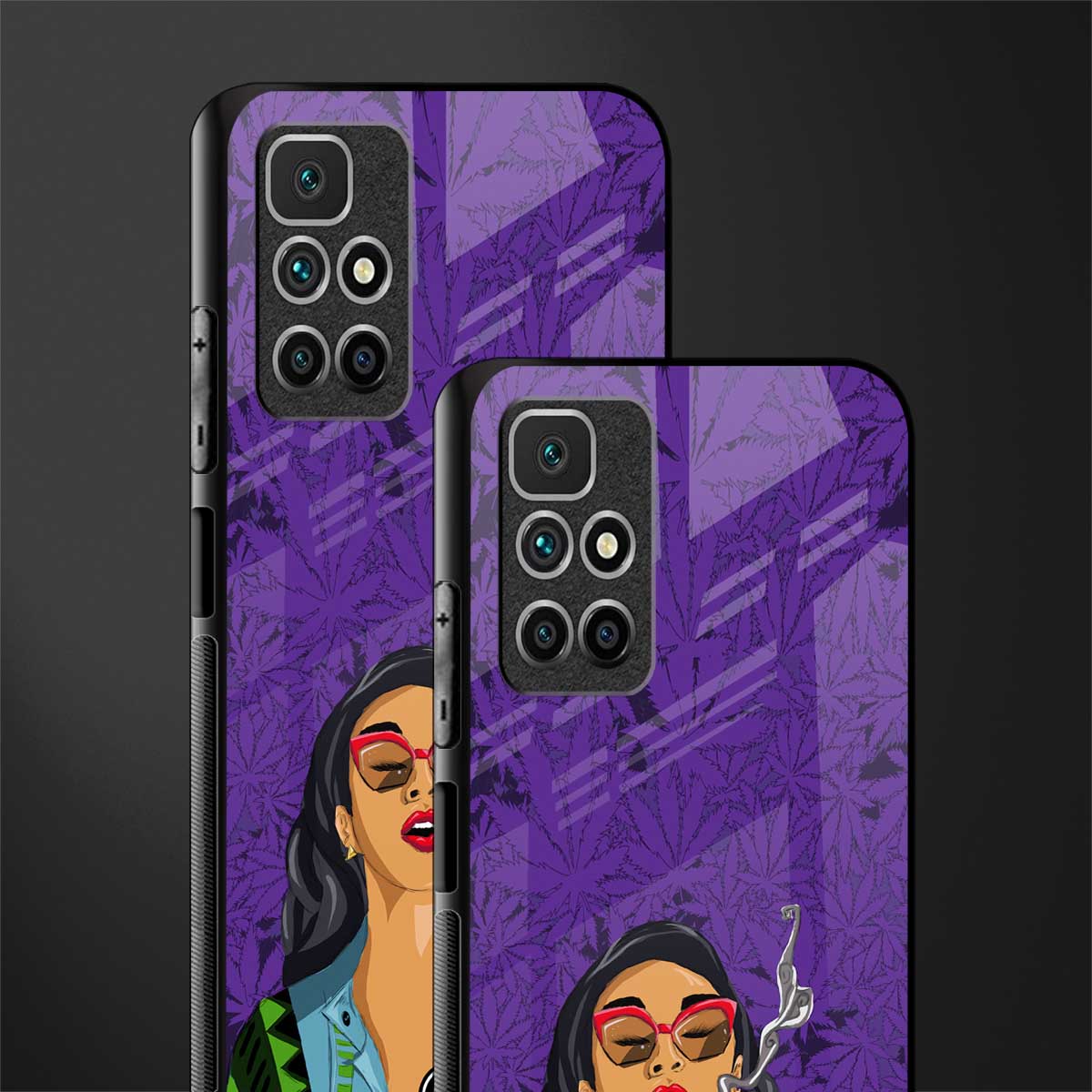 purple smoke glass case for redmi 10 prime image-2