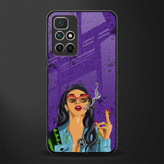 purple smoke glass case for redmi 10 prime image