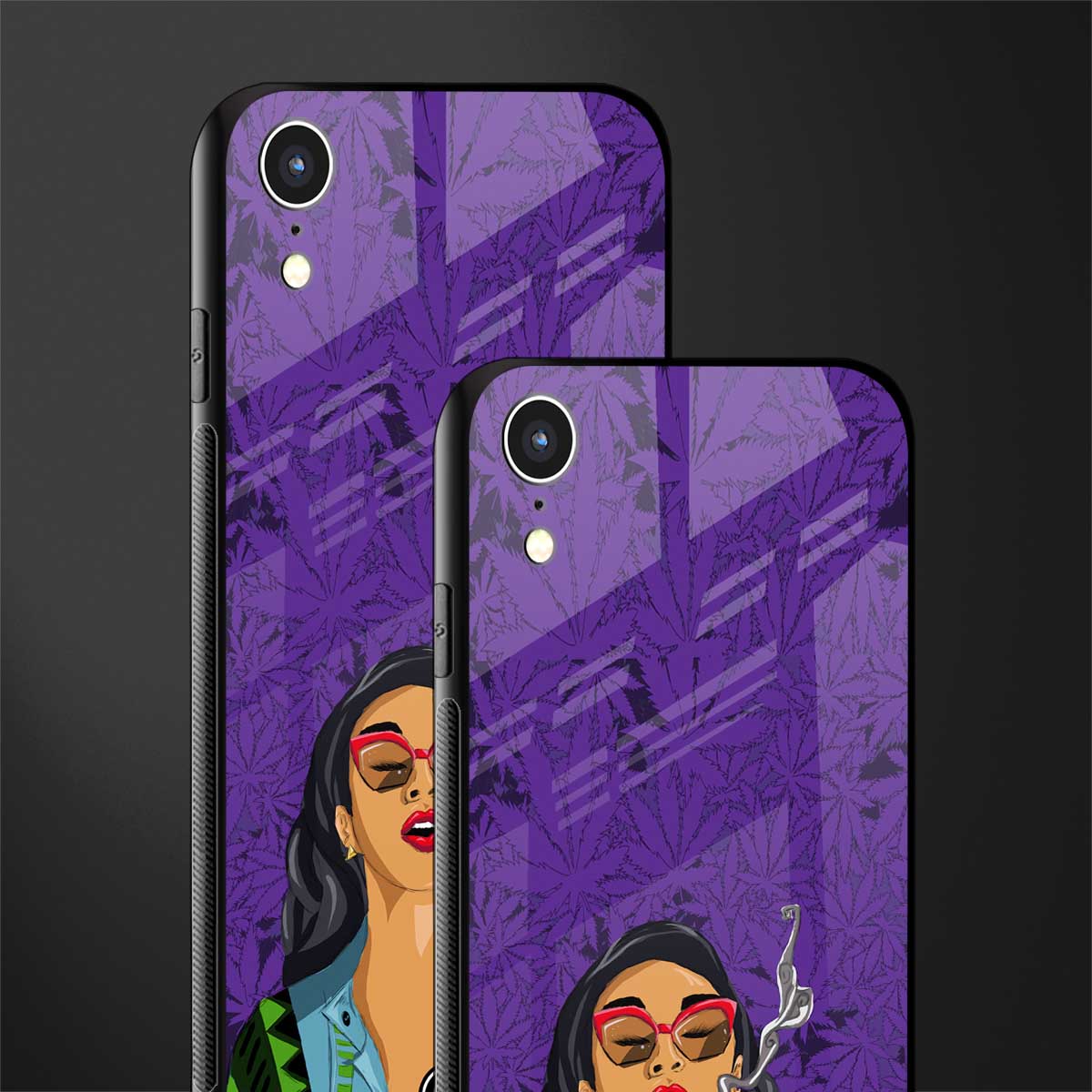 purple smoke glass case for iphone xr image-2