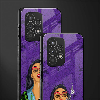 purple smoke back phone cover | glass case for samsung galaxy a53 5g