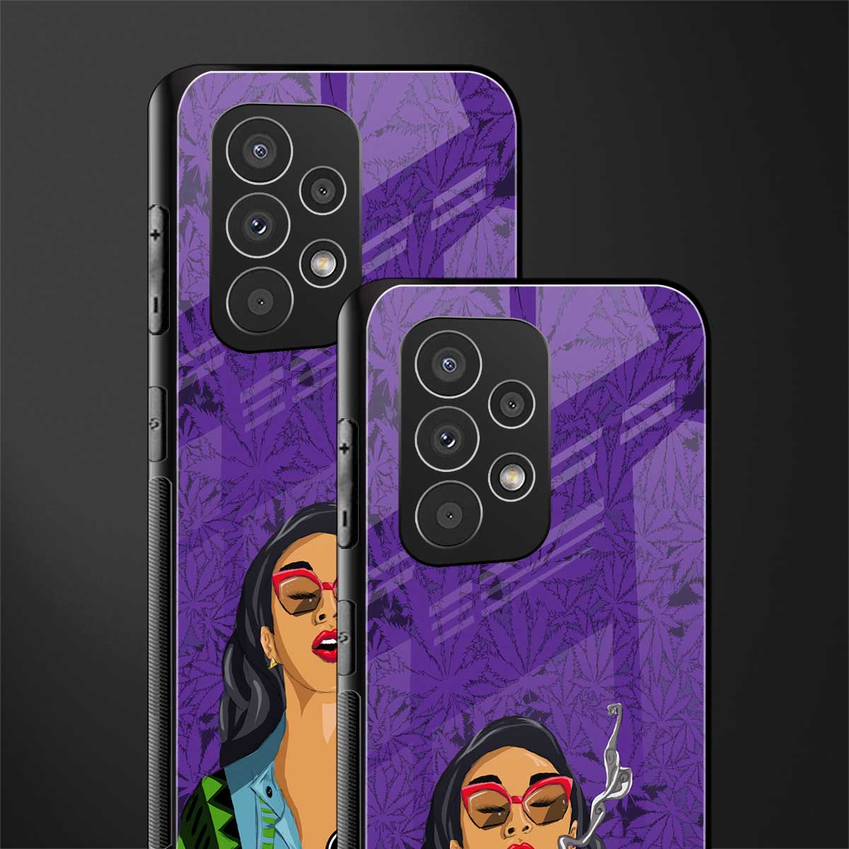purple smoke back phone cover | glass case for samsung galaxy a73 5g