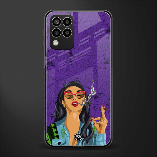 purple smoke back phone cover | glass case for samsung galaxy m33 5g